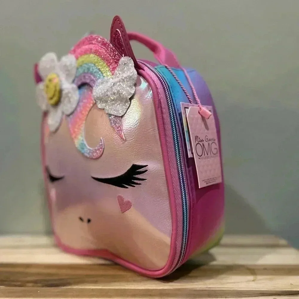 Miss Gwens OMG Accessories Insulated Lunch Bag Rainbow Glitter Accents NWTS